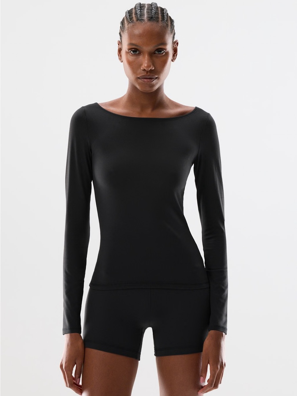 NWT - Aritzia Golden BUTTER Essential Boatneck Longsleeve - Medium - Black
